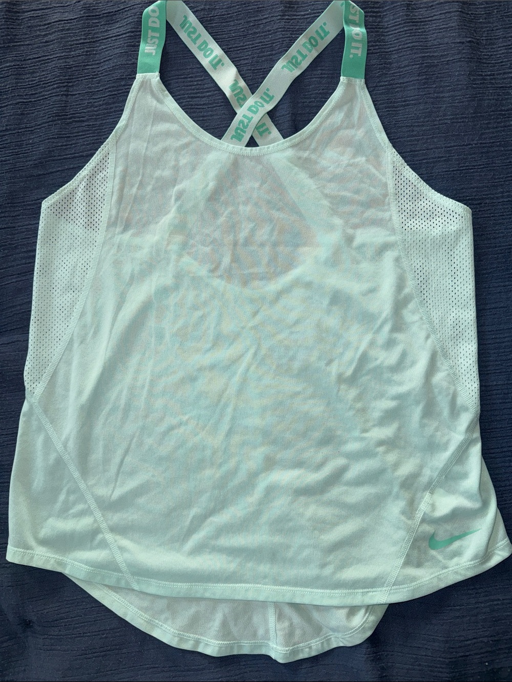 Nike Light Mint Crossback Athletic Tank with Logo Straps